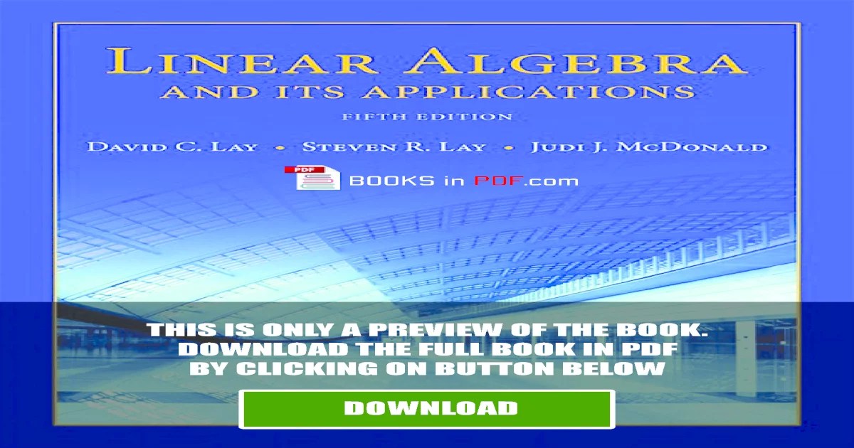 Linear algebra lay 5th edition