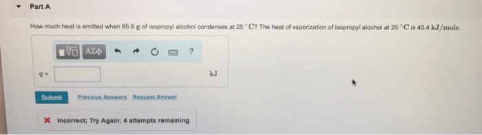 Heat of vaporization isopropyl alcohol