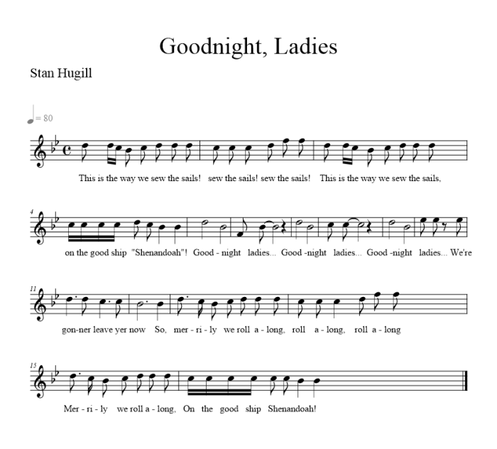 Good night ladies song lyrics