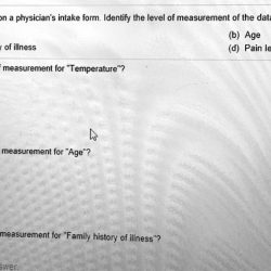 The following appear on a physician's intake form